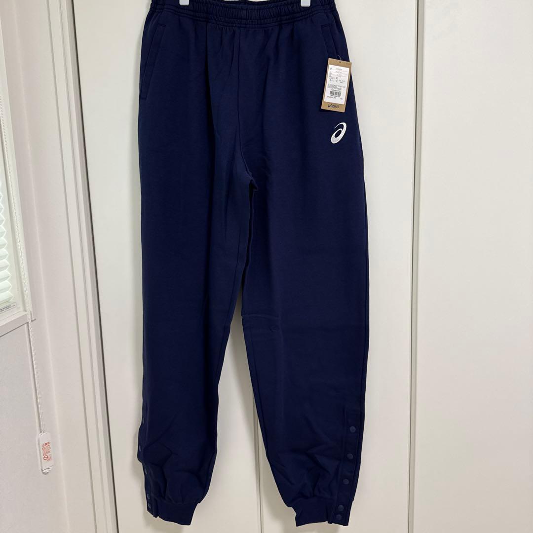 【新品タグ付】asicsスウェットパンツ 4XL ネイビー 裾ボタン バスケ