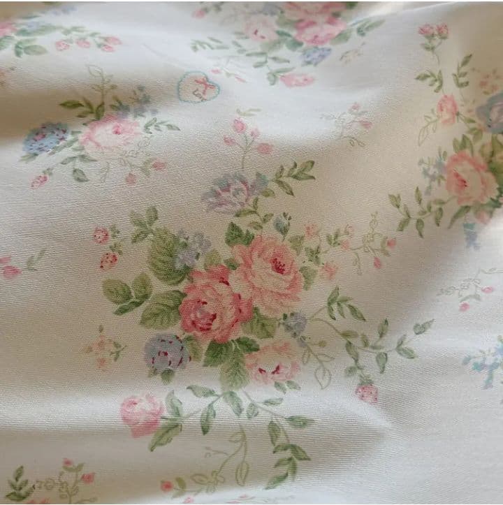 新品★パステルの薔薇柄綿100%シングル掛け布団カバーと枕カバー3点セット