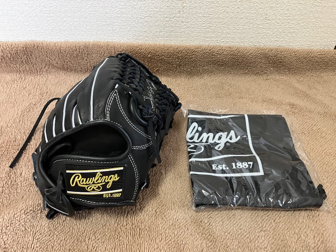 お値下げ中⭐︎新品⭐︎Rawlings 硬式グローブ　外野手　ブラック