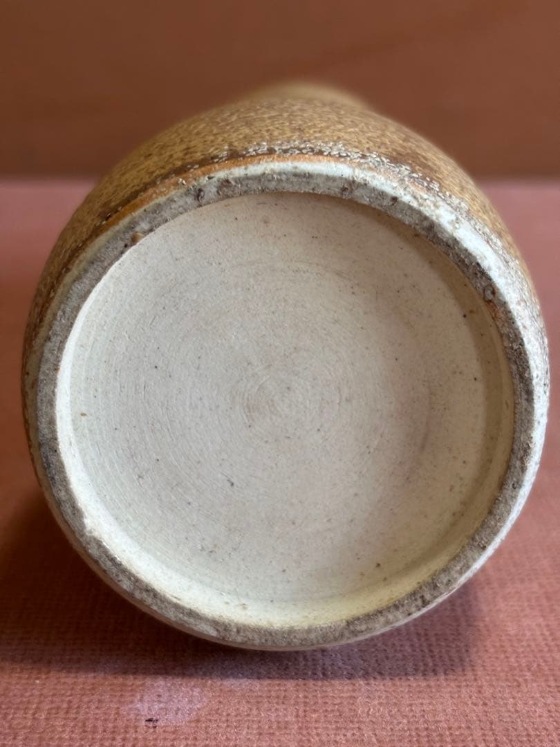 河井寛次郎作黄釉瓢形種壺
