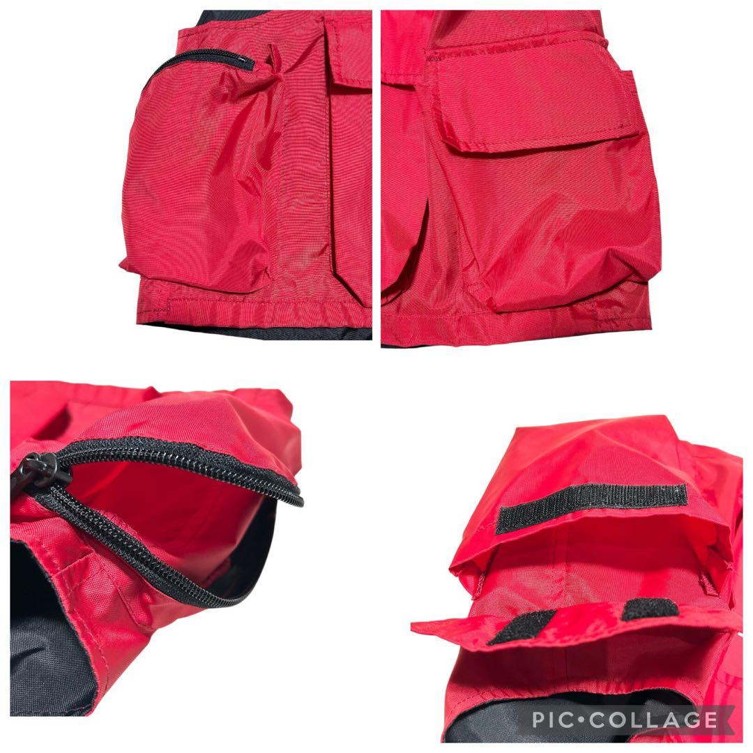 Abu Garcia フィッシングベスト 赤 フリー 旧タグ 多ポケット