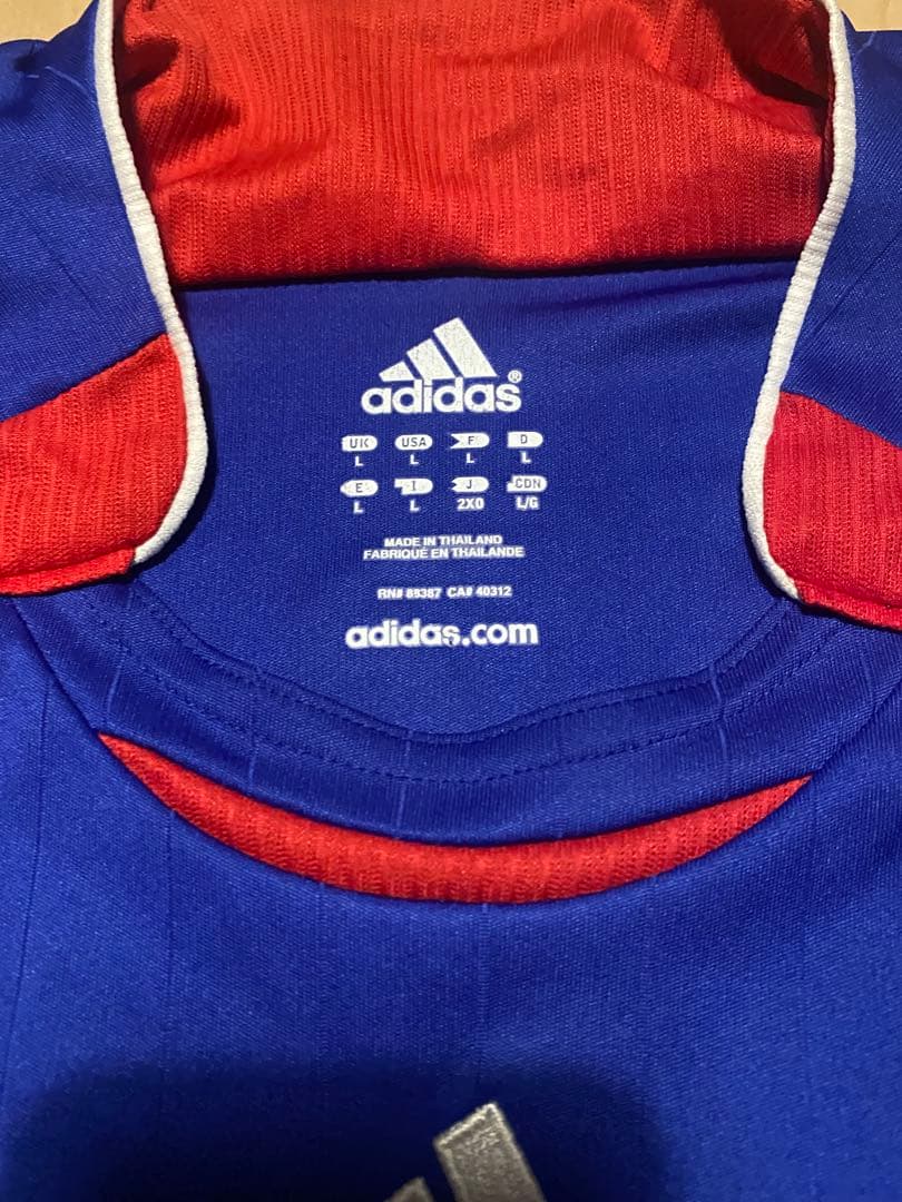 adidasアディダス サッカーフランス代表 ジダン ユニフォーム ゲームシャツ