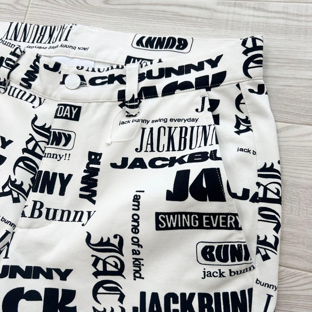 新品　ジャックバニー　パンツ　ストレッチ　春用　総柄　ホワイト　サイズ4