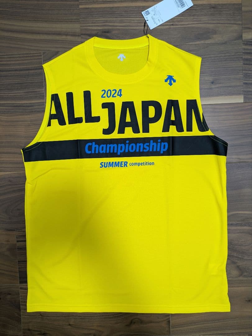 ★イエロー　インターハイ　DESCENTE　デサント　ノースリーブ　シャツ　国体