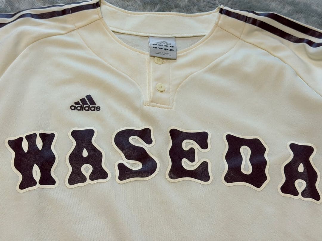 希少　早稲田大学　adidasベースボールシャツ　東京六大学野球
