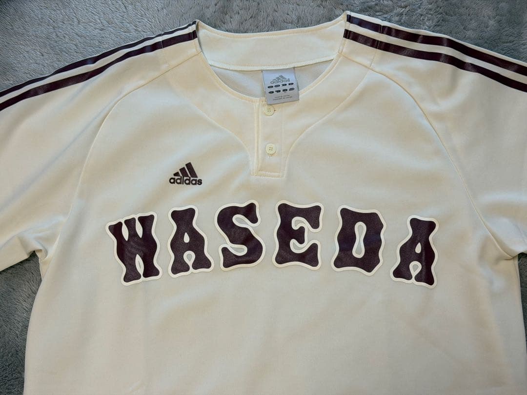 希少　早稲田大学　adidasベースボールシャツ　東京六大学野球