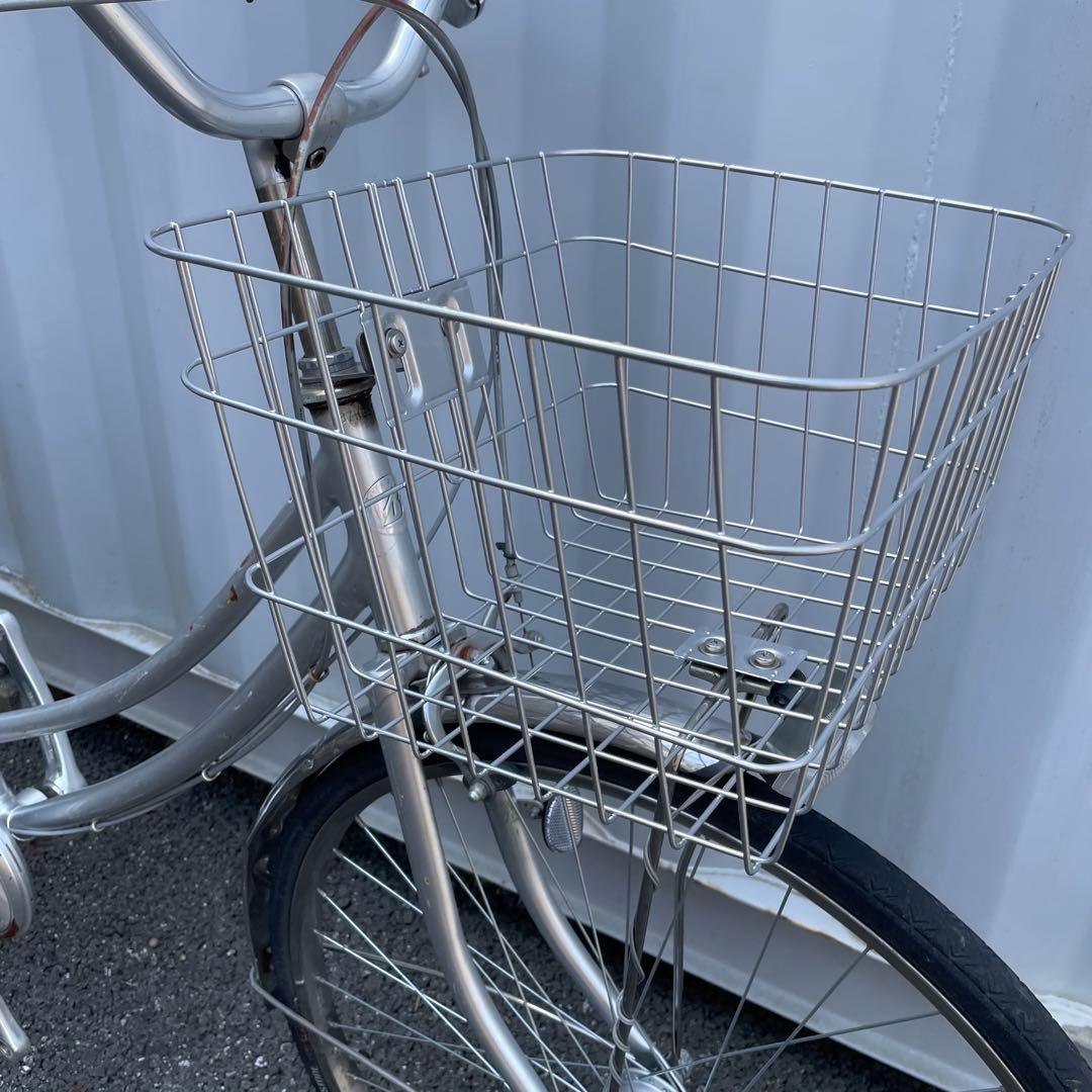 【都内/千葉市引取】ママチャリ 26インチ自転車 カゴ/鍵/ライト付