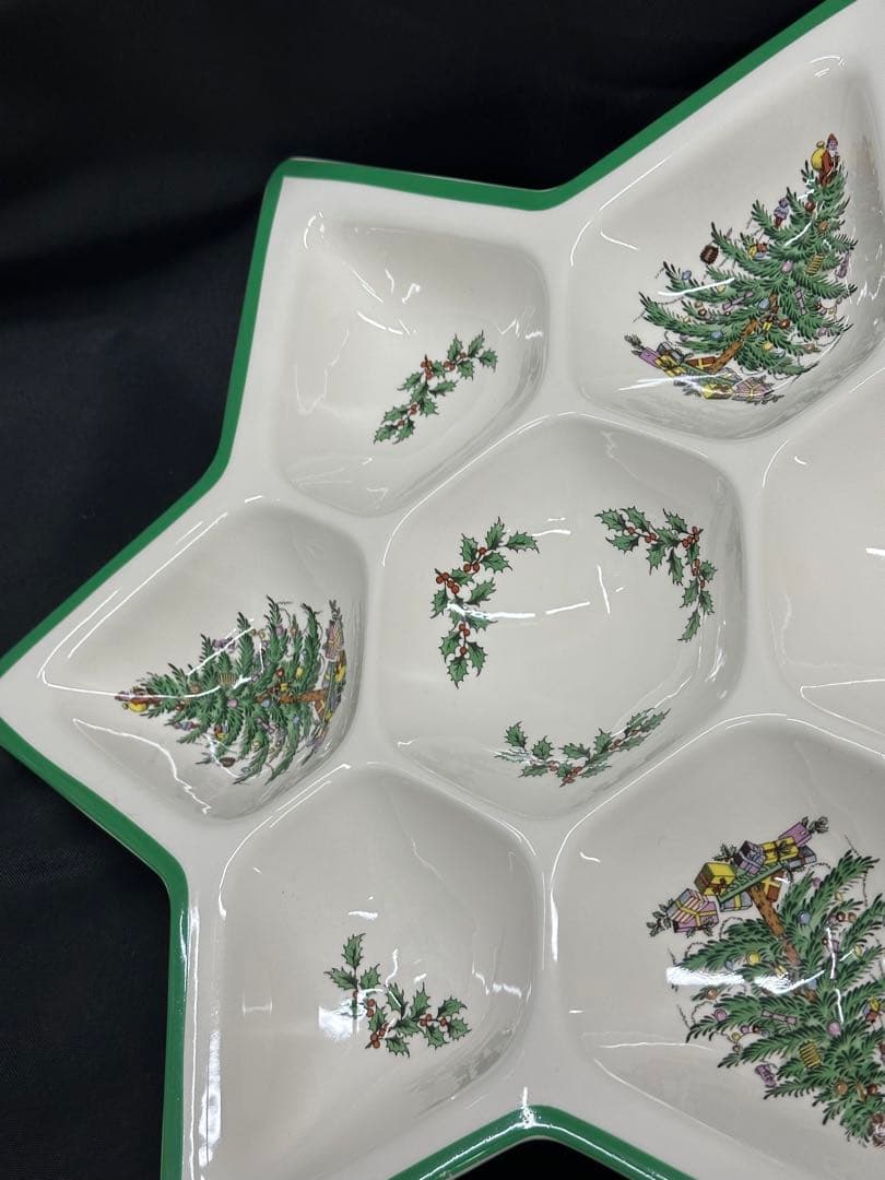 【使用美品】SPODE スポード　トレイ　皿　クリスマスツリー　England