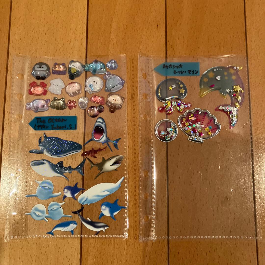 シール帳　完成品　おすそ分け ⑦⭐️ 水族館限定・水の生き物を集めてみました‼️