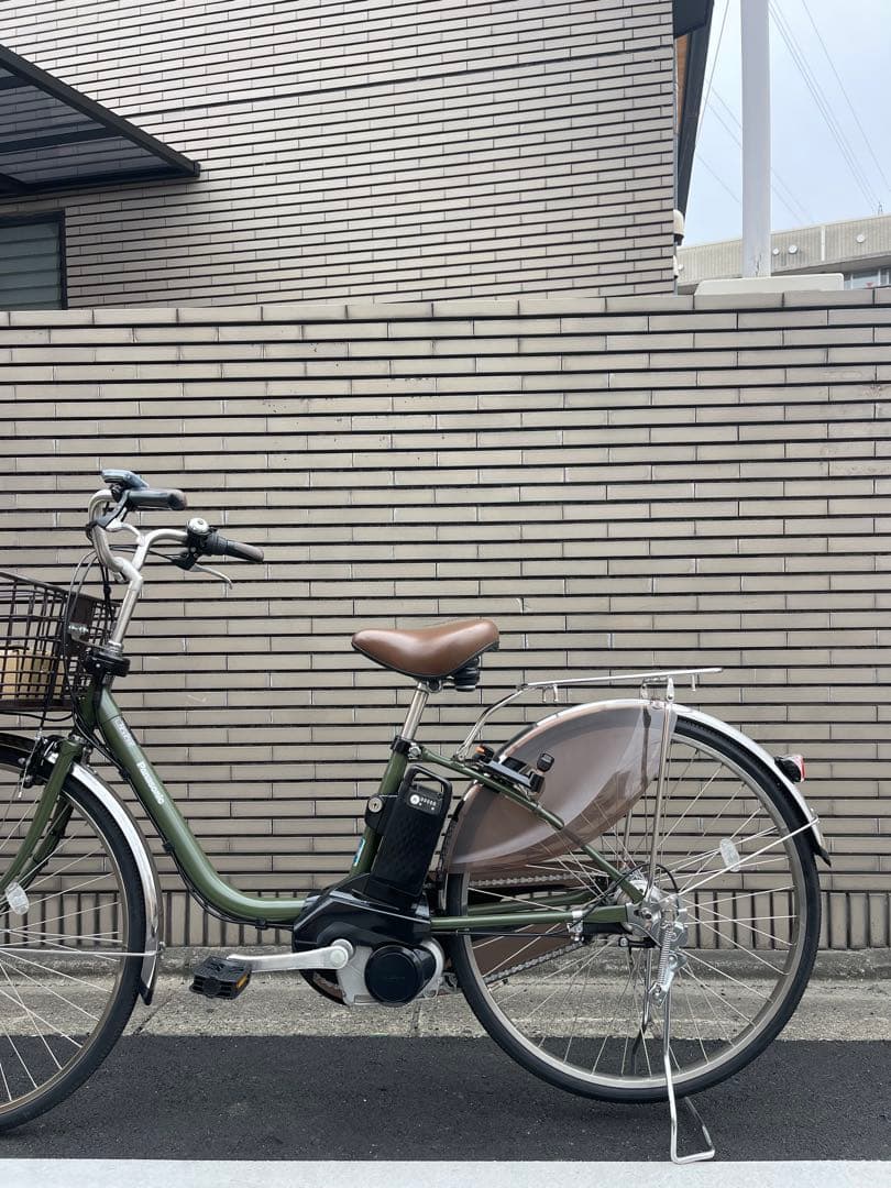 【超綺麗】オリーブグリーン 電動アシスト自転車16Ah