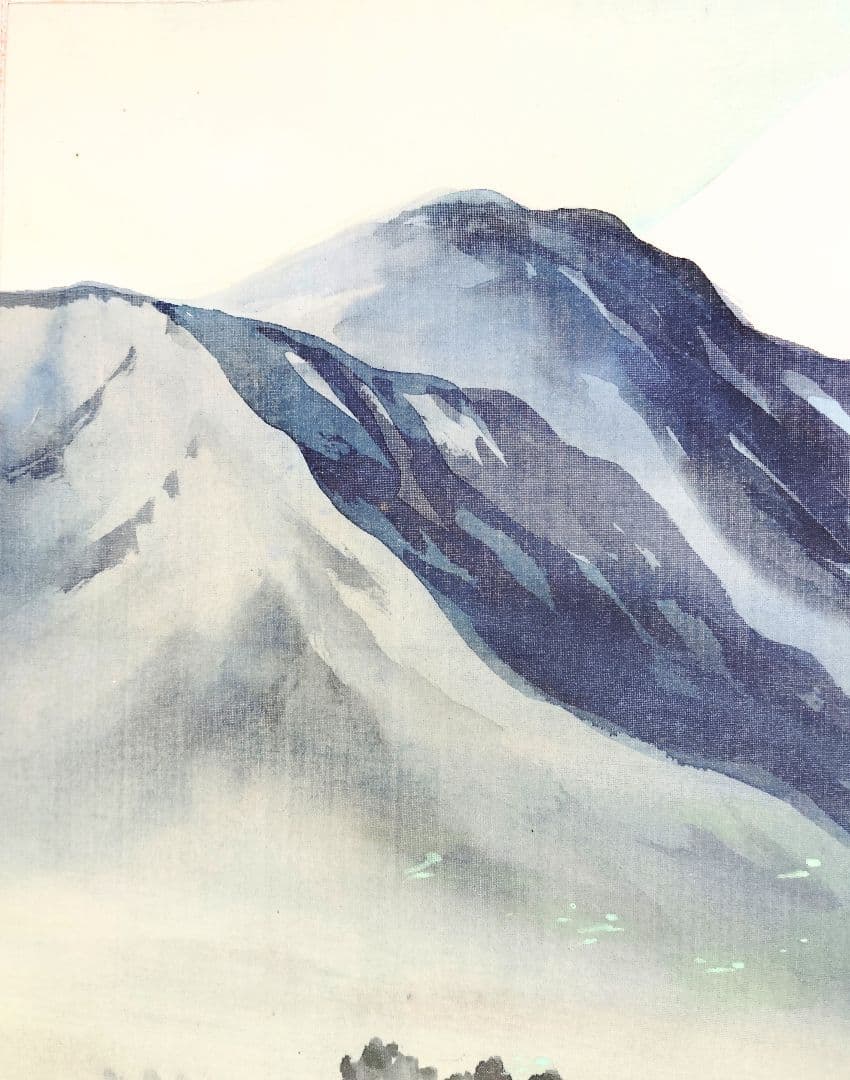 掛軸　岸本圭逸　風景画　山水図
