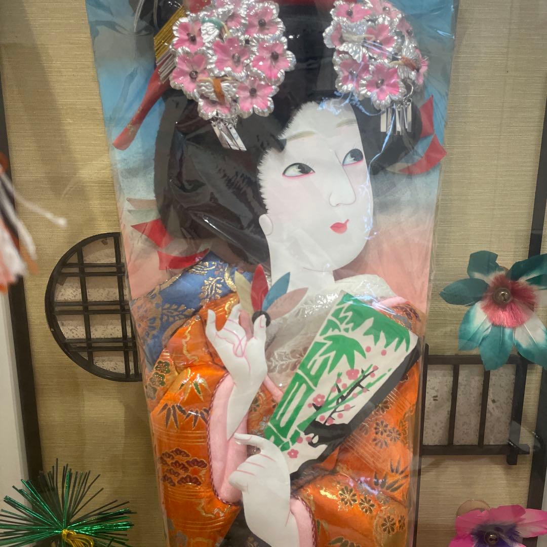 御羽子板飾　本仕立正絹 伝統工芸品 縁起物 オルゴール付き 幹山作 琴