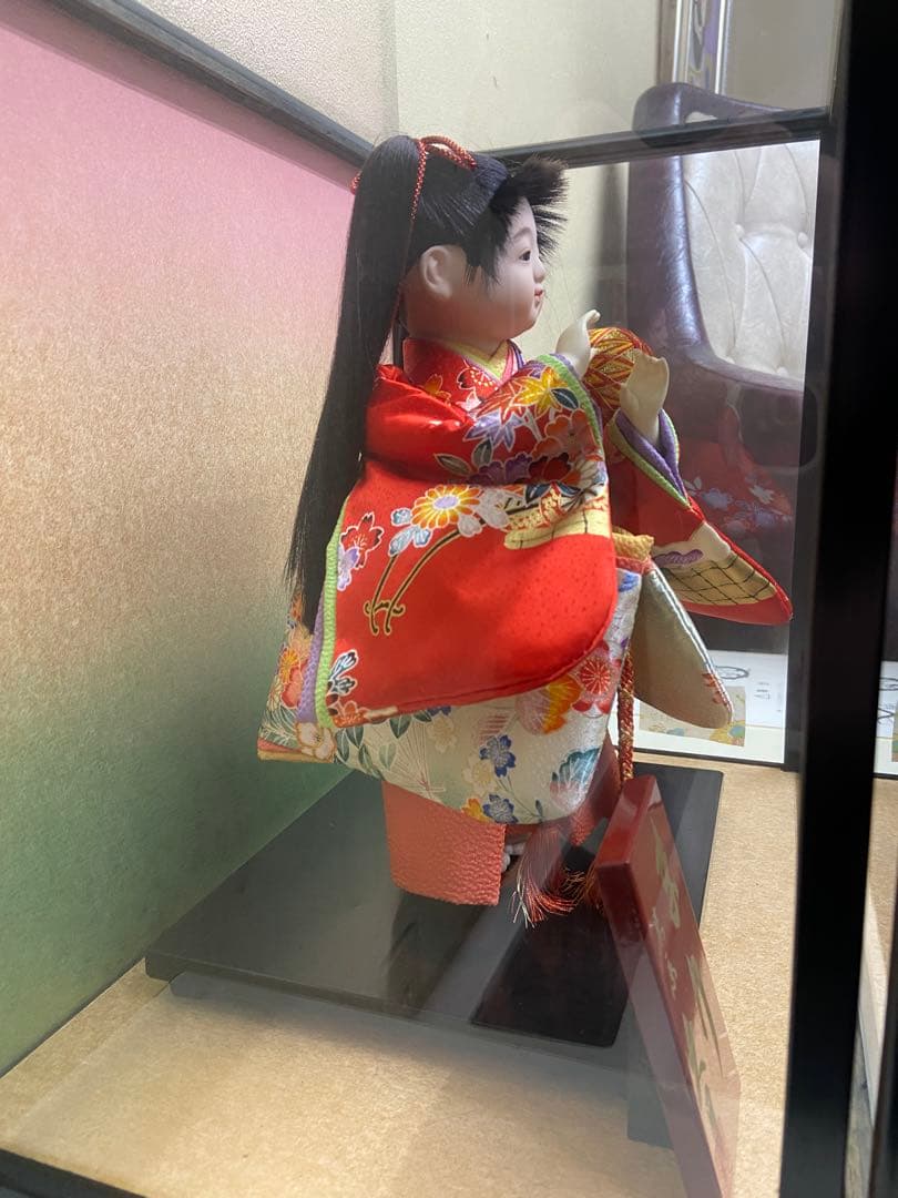 【新品未使用展示品／閉店在庫】久月 日本人形 ガラスケース入り 伝統工芸