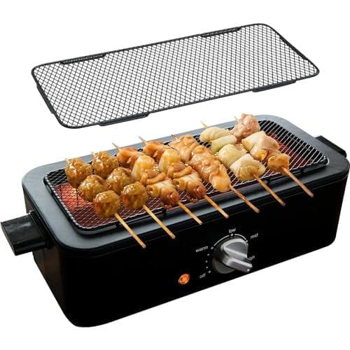 【セット品】 [山善] 焼き鳥焼き器 減煙 電気七輪 卓上 焼き鳥 焼肉 ひと*