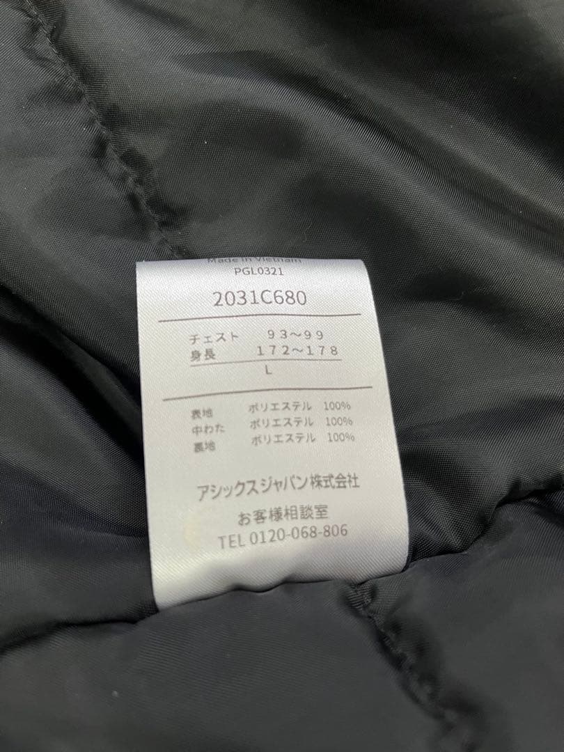 アシックスベンチコート　ブラック