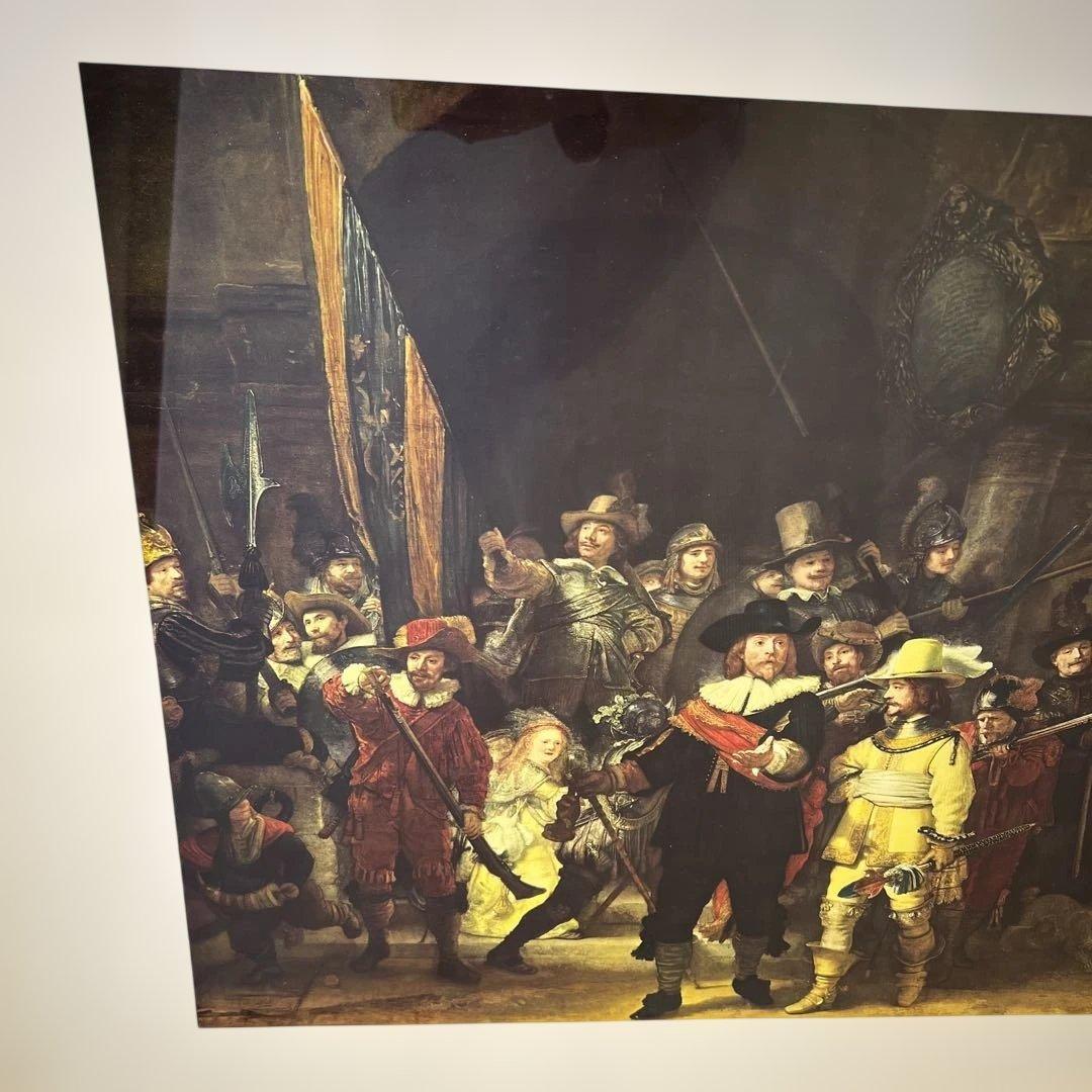 レンブラント 夜警 立体複製名画 絵画 額付き インテリア アート