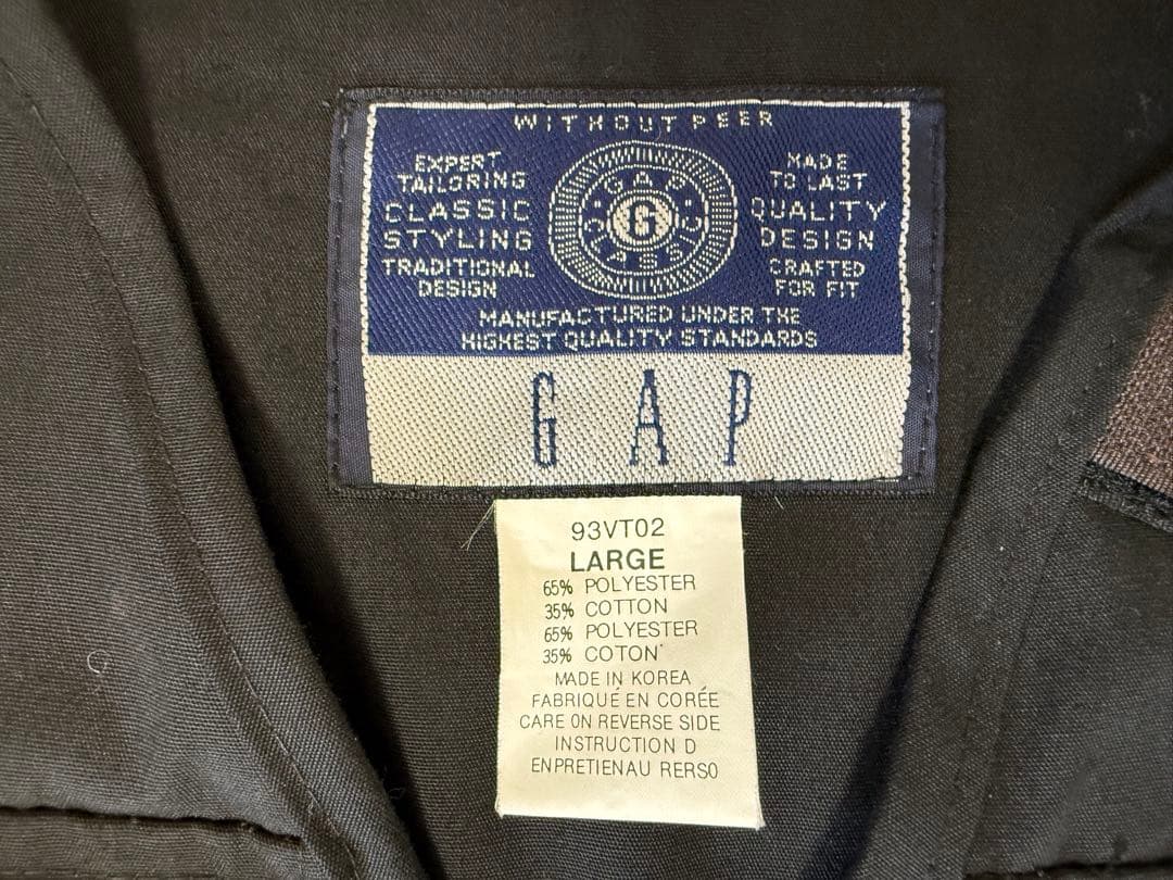 90s OLD GAP フィッシングベスト ブラック L オールドギャップ