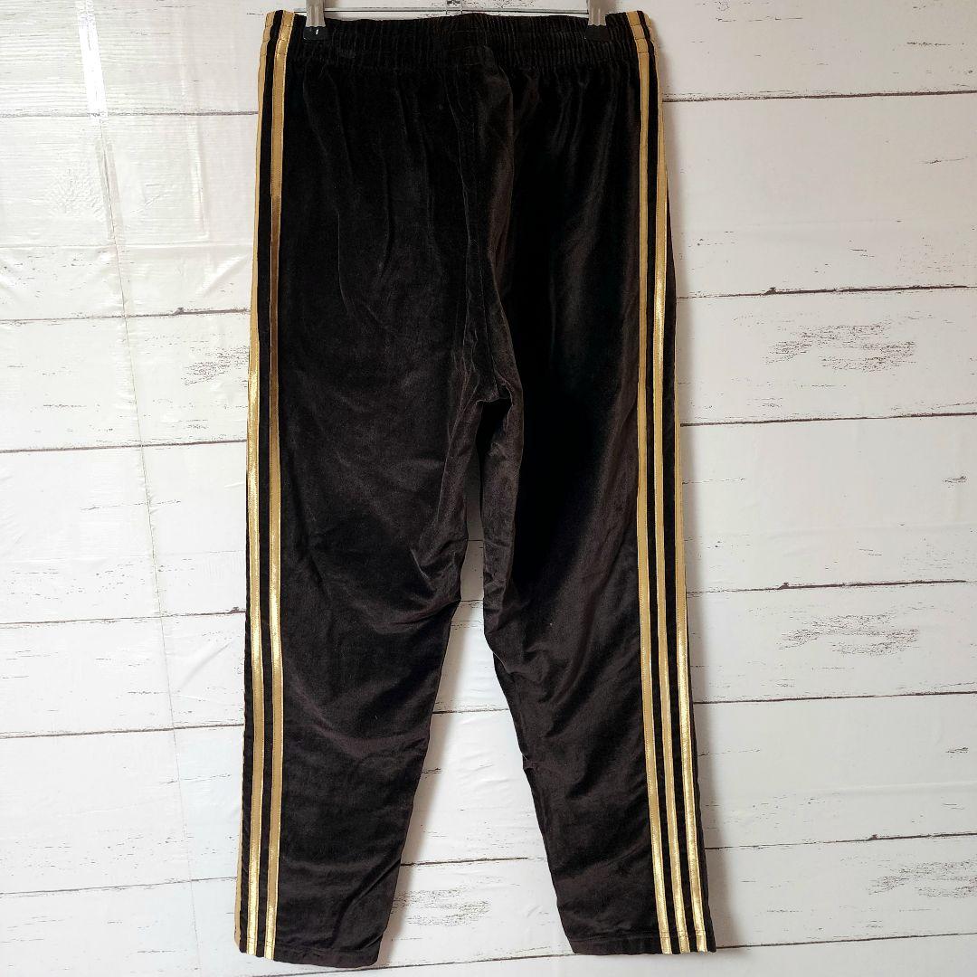 adidas×Beauty&Youth別注 ベロア ブラウン パンツ ゴールド
