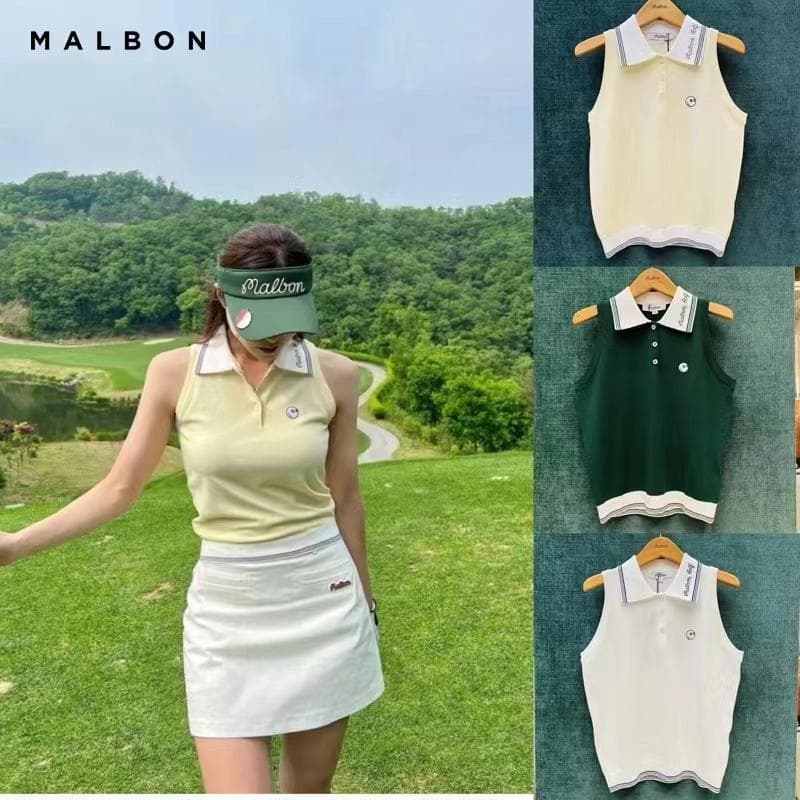 Malbon Golfレディース ニットベストノースリーブ夏新作スポーティ美品✨
