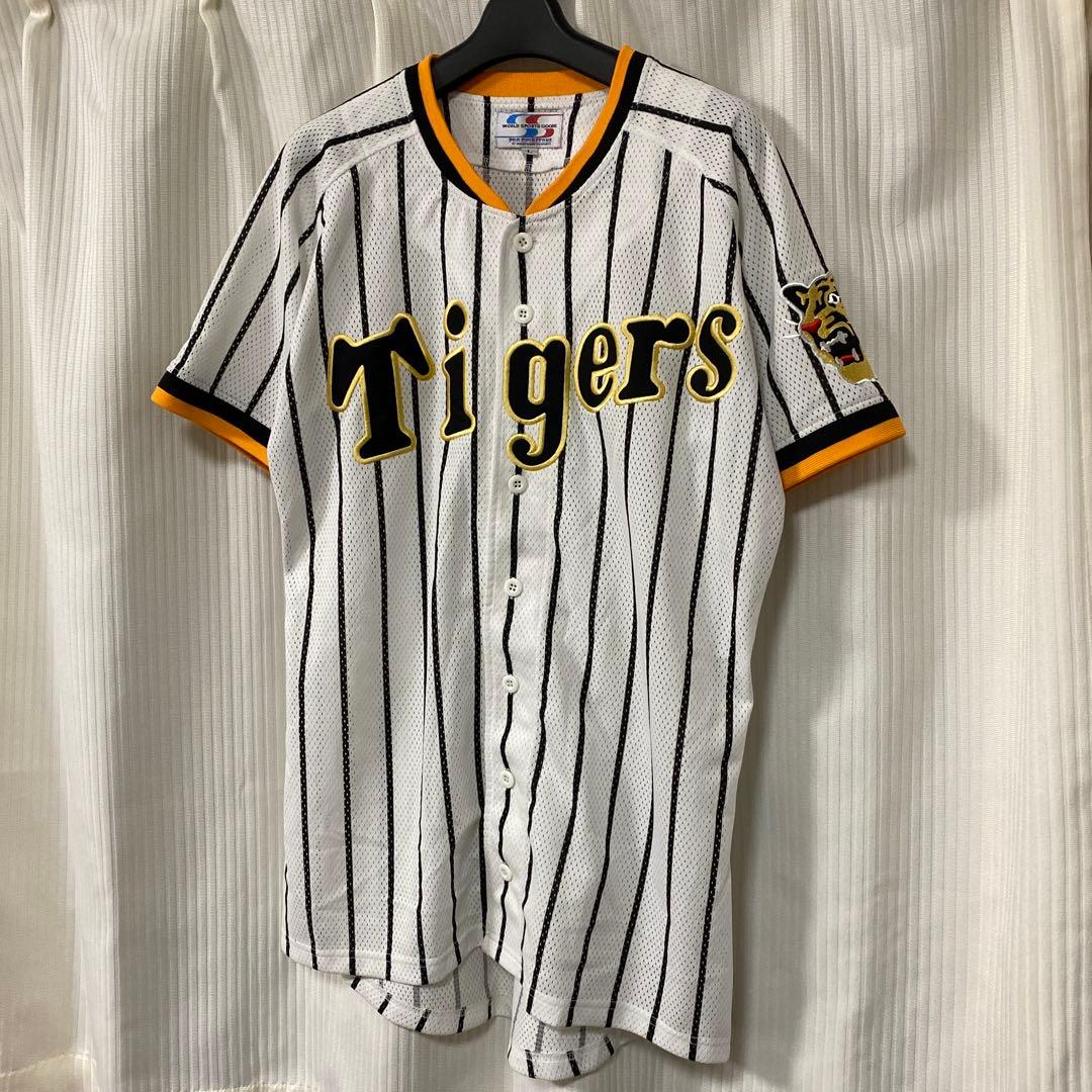 美品 阪神タイガース復刻ユニフォーム　シャープ産業 背番号なし無地L 90年