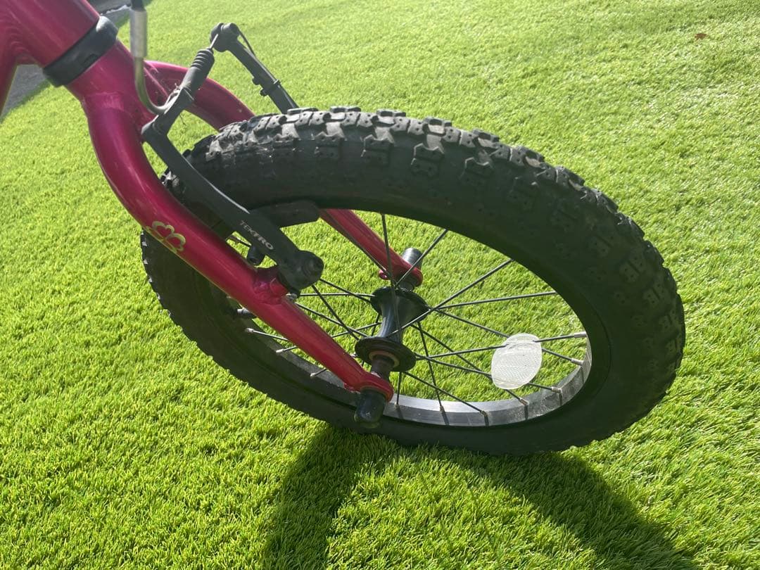 【うなぎ】ヨツバサイクル【クリスタルピンク】　キッズバイク 16インチ