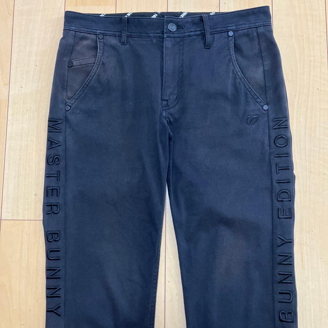 MASTER BUNNY EDITION ストレッチパンツ　サイドロゴ 黒　3
