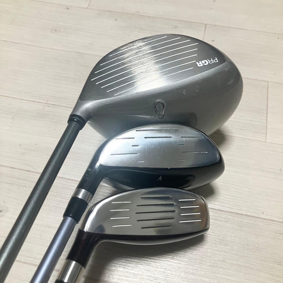 クリーニング済/レディースゴルフフルセットPRGR他クラブ12本軽量バック付