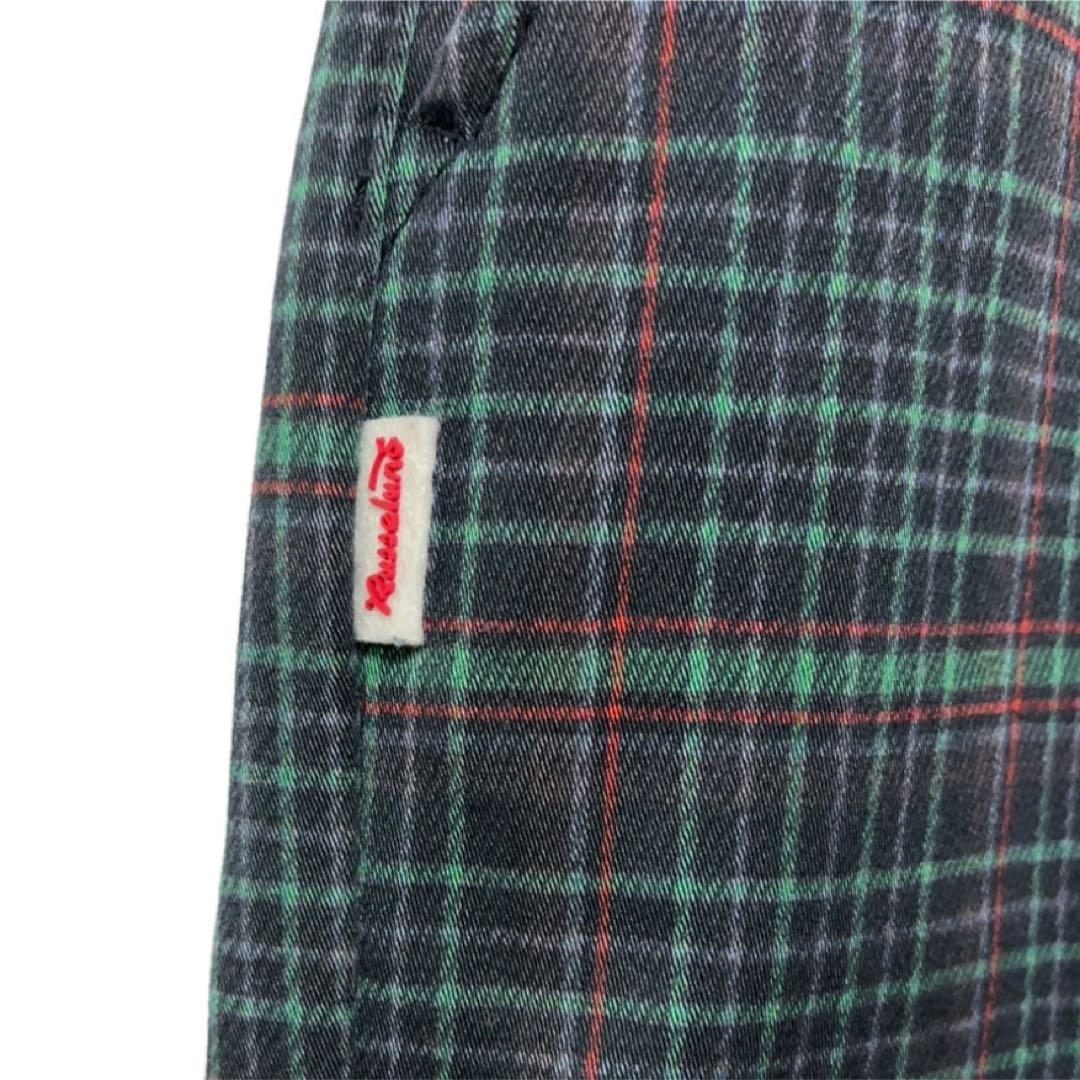 新品 ラッセルノ ゴルフ ストレッチ ウォーム チェック パンツ ネイビー M