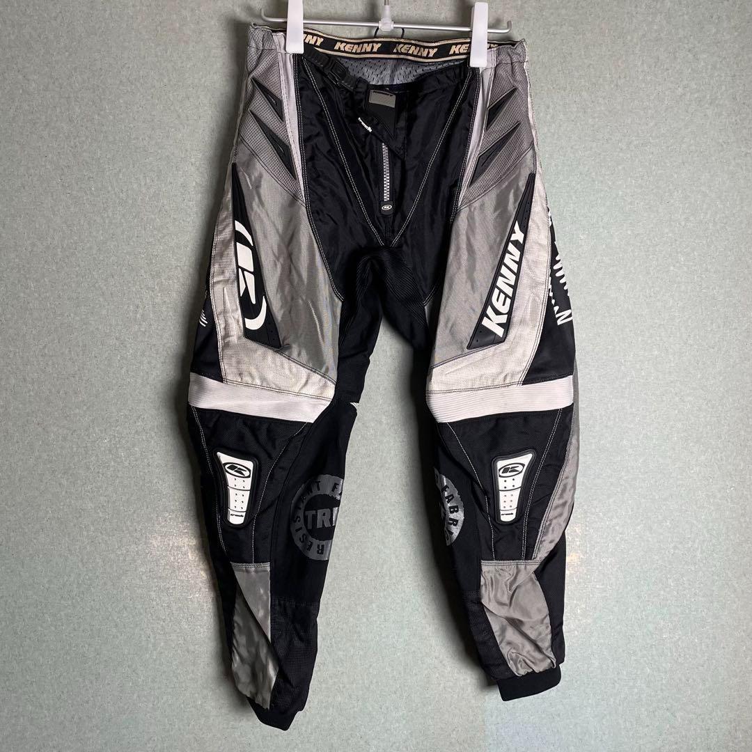M　レーシングパンツ　モトクロス　黒×白×グレー　プロテクター　綺麗