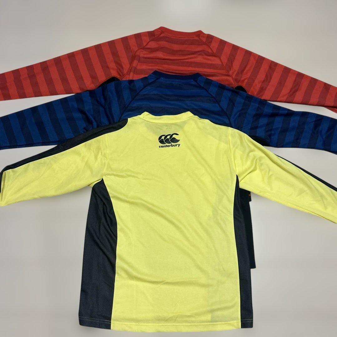 3枚セットcanterbury ストライプ 長袖 ウォームアップウェア　XL