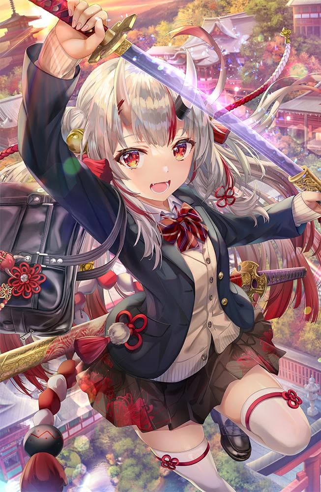 【新品未開封】ホロライブ　百鬼あやめさん(JK剣士)　B2タペストリー
