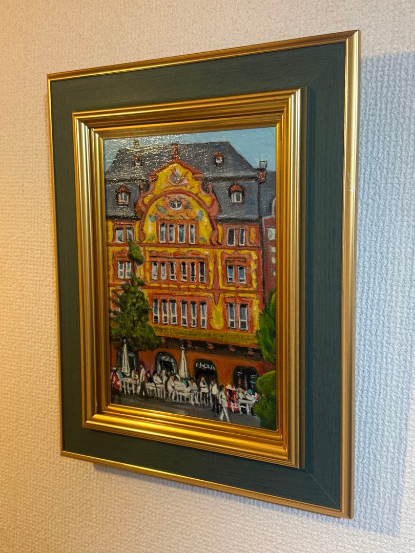 肉筆油彩画　【ドイツ旧市街の記憶】　作者不詳
