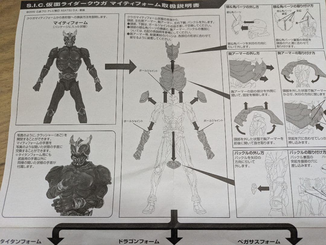 SIC仮面ライダークウガ4体とライジングフォーム オプションセット武器画像あり