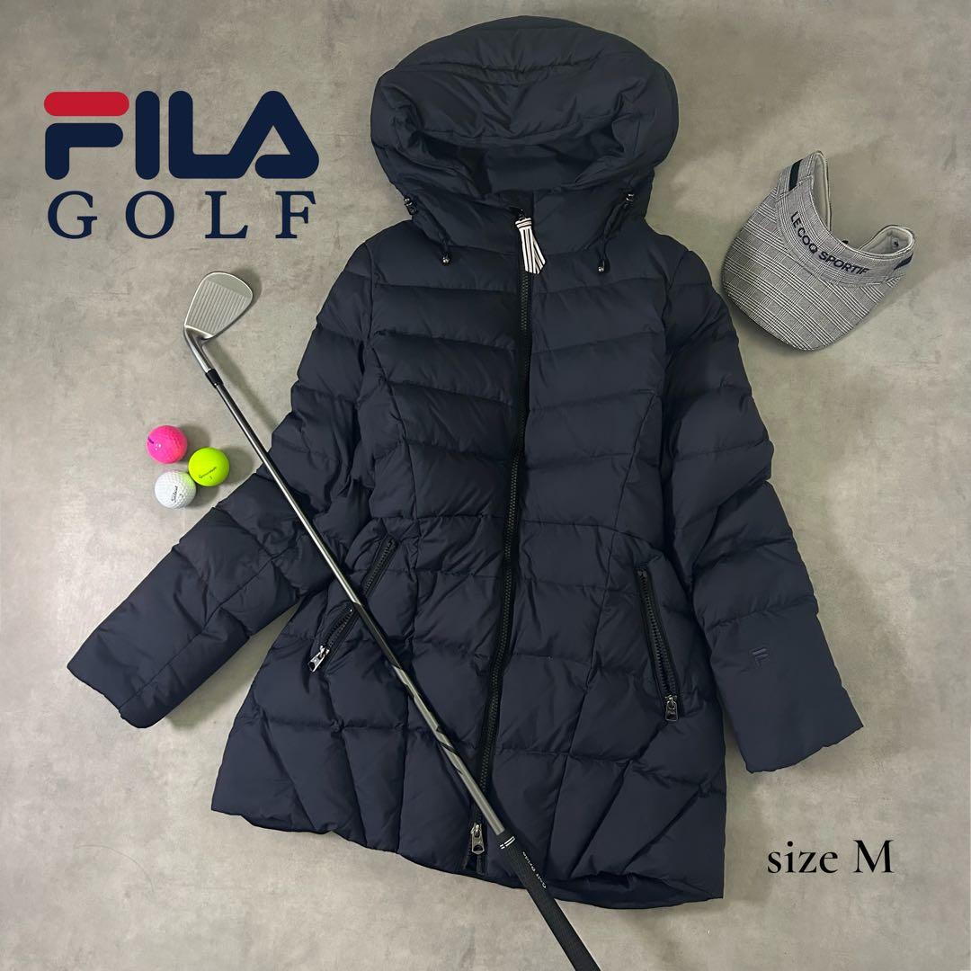 【FILA GOLF】美シルエット ダウンコート M 紺 ネイビー ゴルフ