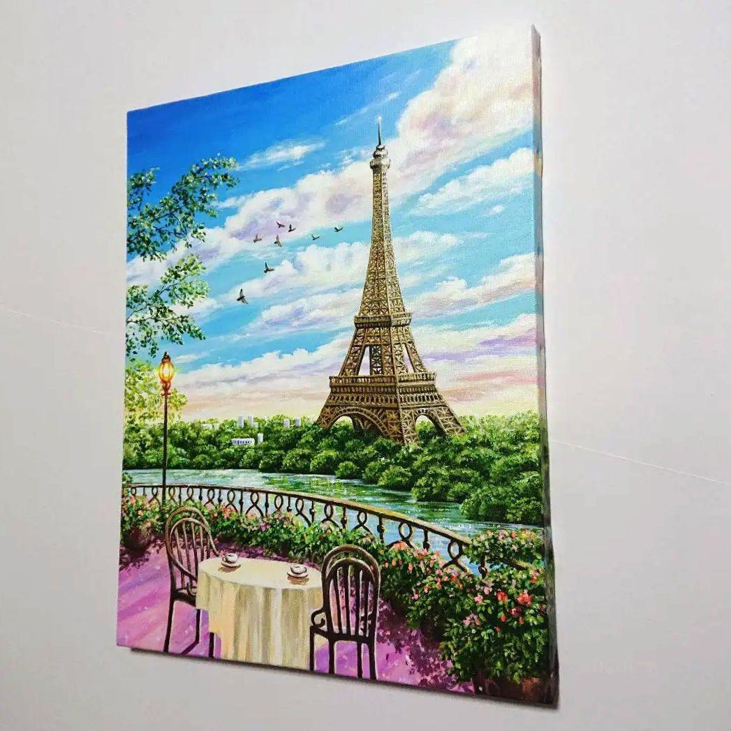 【欧州の景色③】アクリル画 F6 風景画 絵画