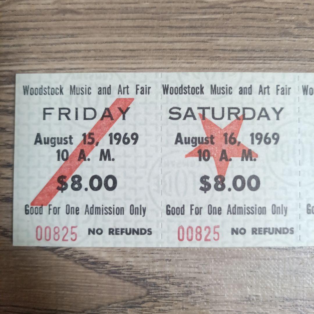 WOODSTOCK 1969年 未使用チケット 3日間通し券