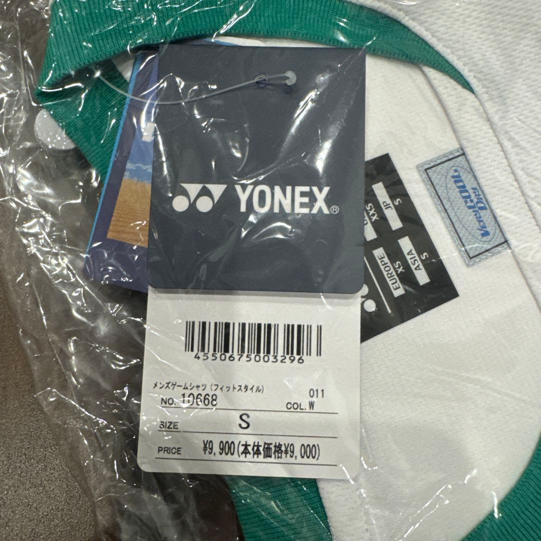 YONEX バドミントンシャツ S ホワイト/グリーン