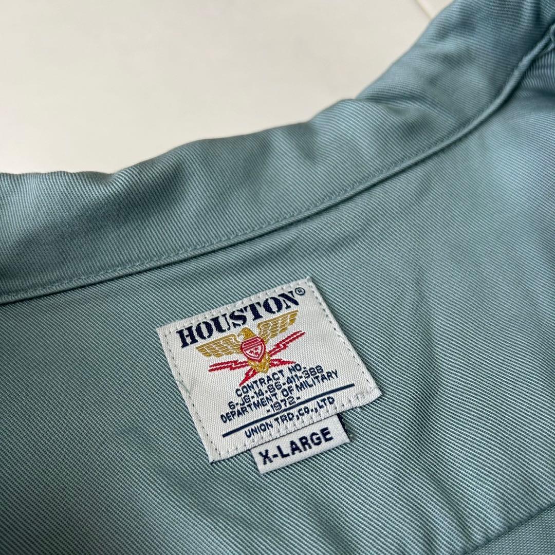 HOUSTON ヒューストン 刺繍 ボーリングシャツ XLサイズ ワイン