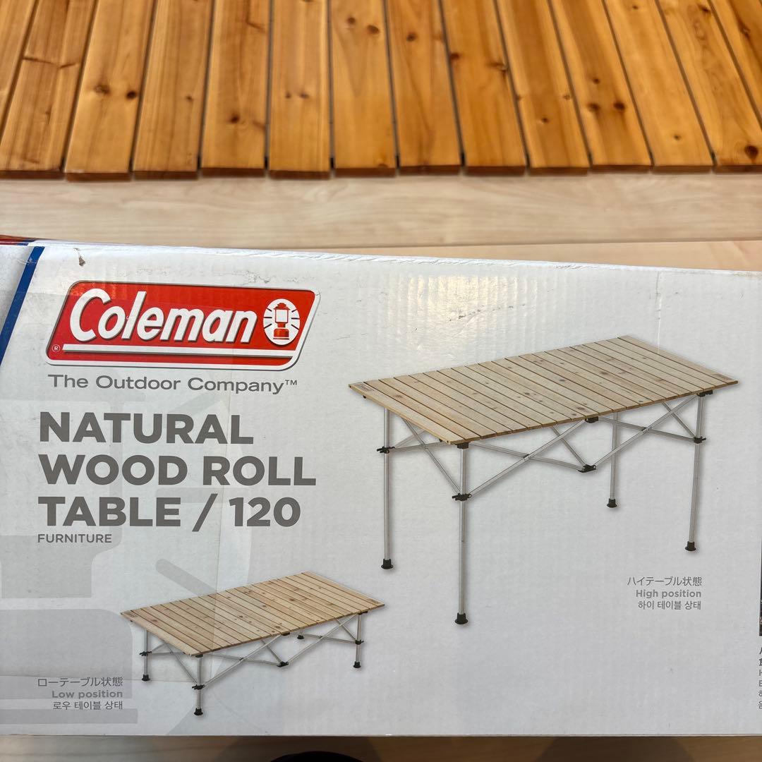 テーブル・チェア・ハンモック Coleman Natural Wood Roll Table 120