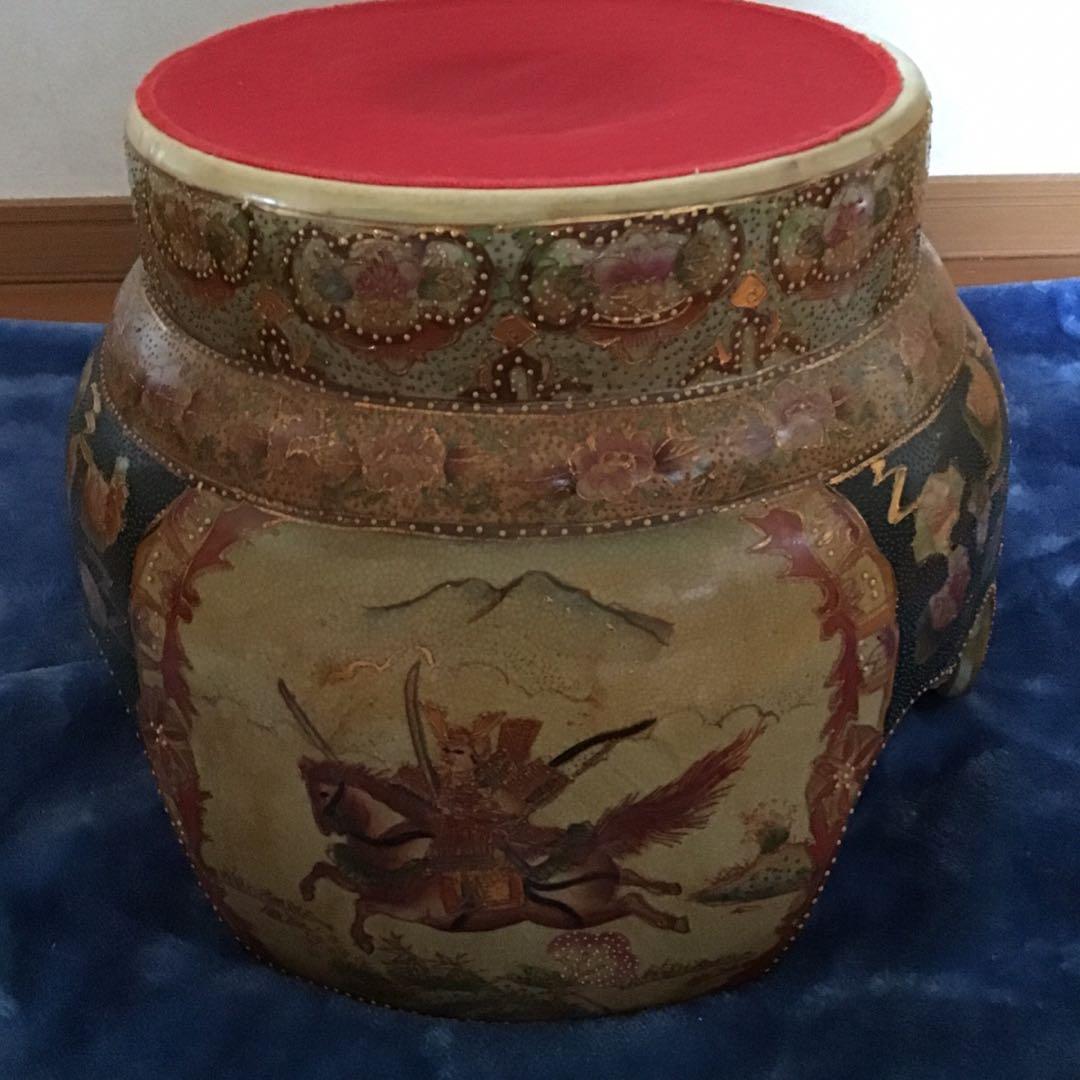 引き取り専用　薩摩焼 大花瓶　武士戦図