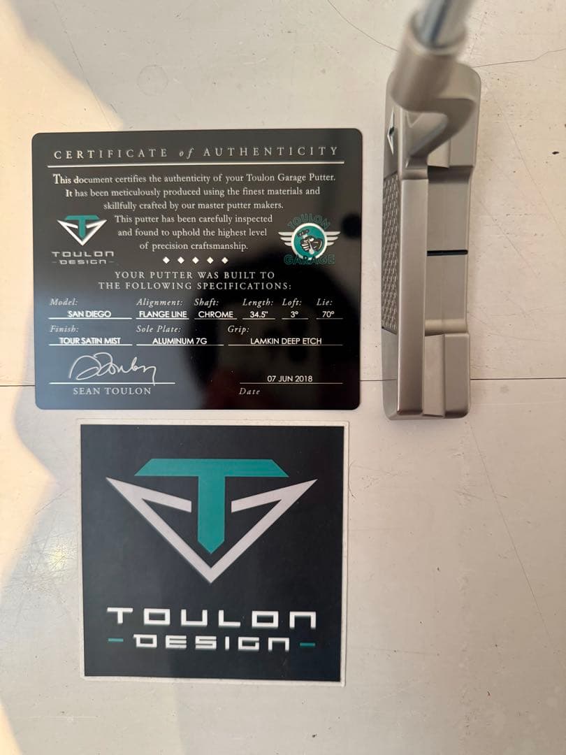 Toulon デザイン　カスタムパター　レフトハンド