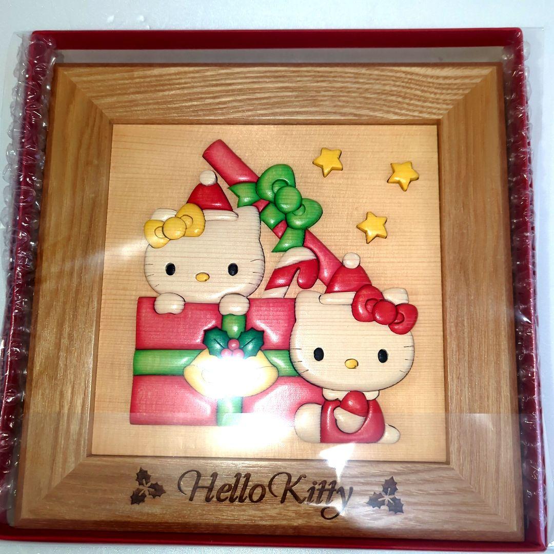 サンリオ ピュア グラフト ハローキティ 額縁ブロック　北見木材 2007 新品