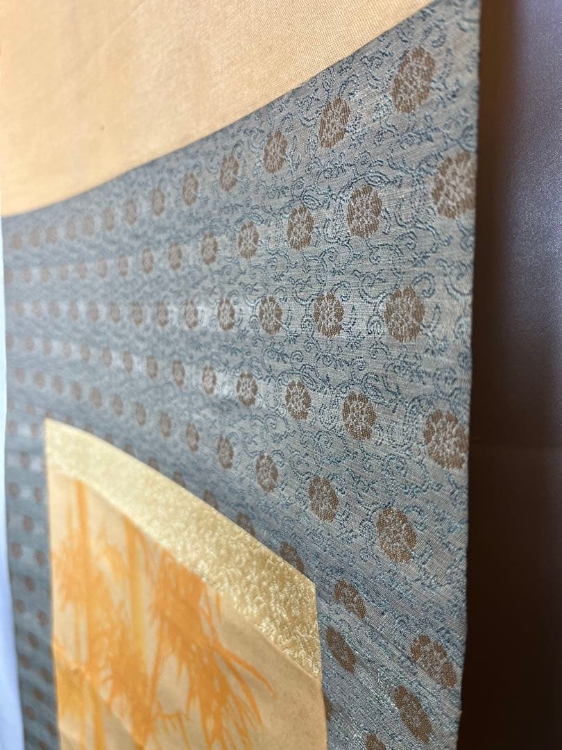 掛軸 法覚寺14世 安田酔竹「 朱竹画 」1002