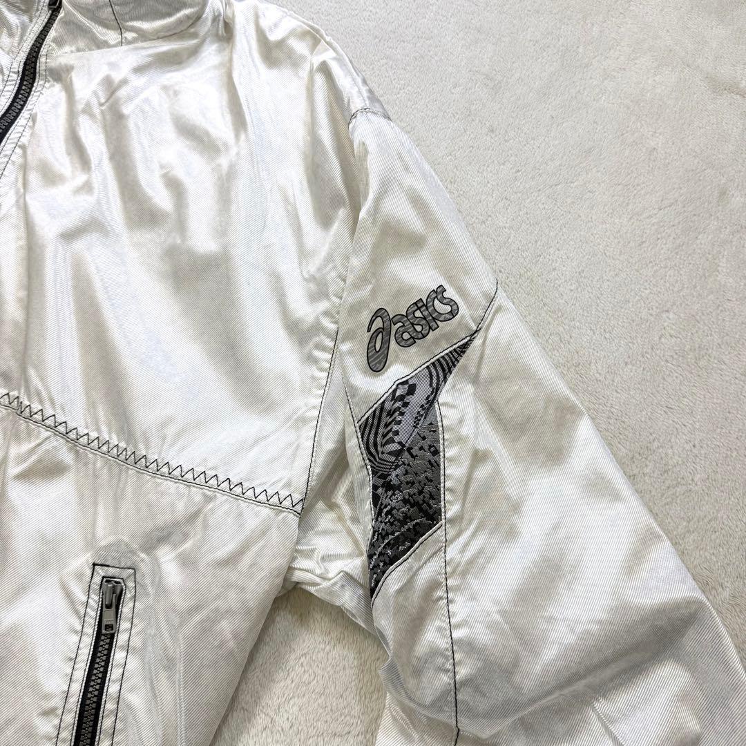 希少‼️90s ASICS セットアップ ウインドブレーカー 光沢 白 XL日本製