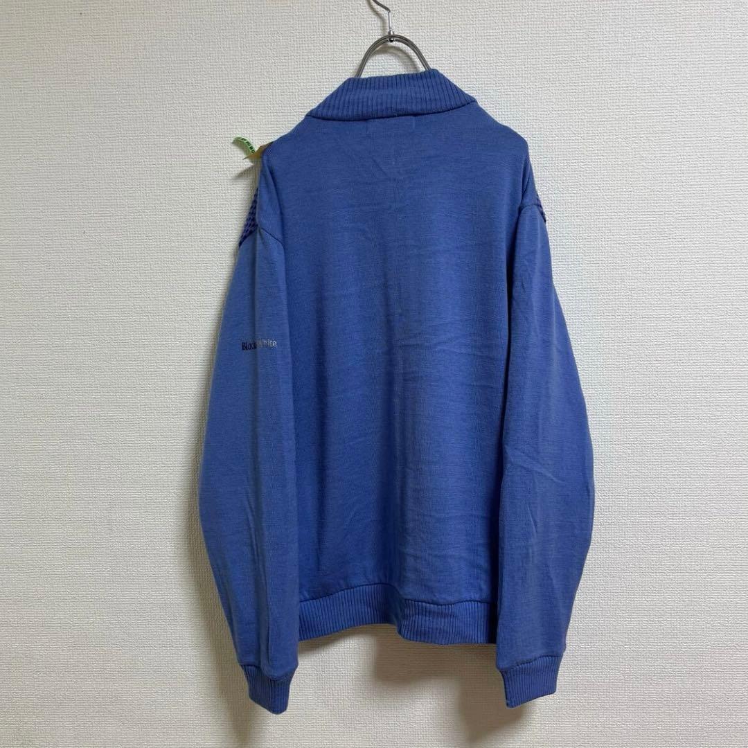 美品　ブラック&ホワイト　ニット　セーター　LL ジップアップ　ゴルフウェア