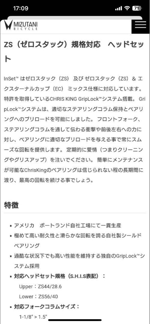 期間限定価格！ChrisKing inset2 ヘッドパーツ