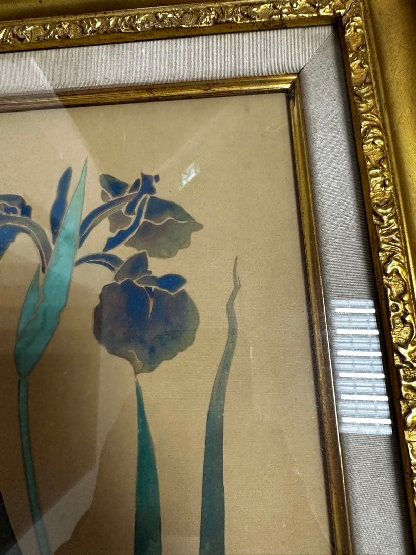 華楊　草花図額　共シール　52✖️42cm け東0309①