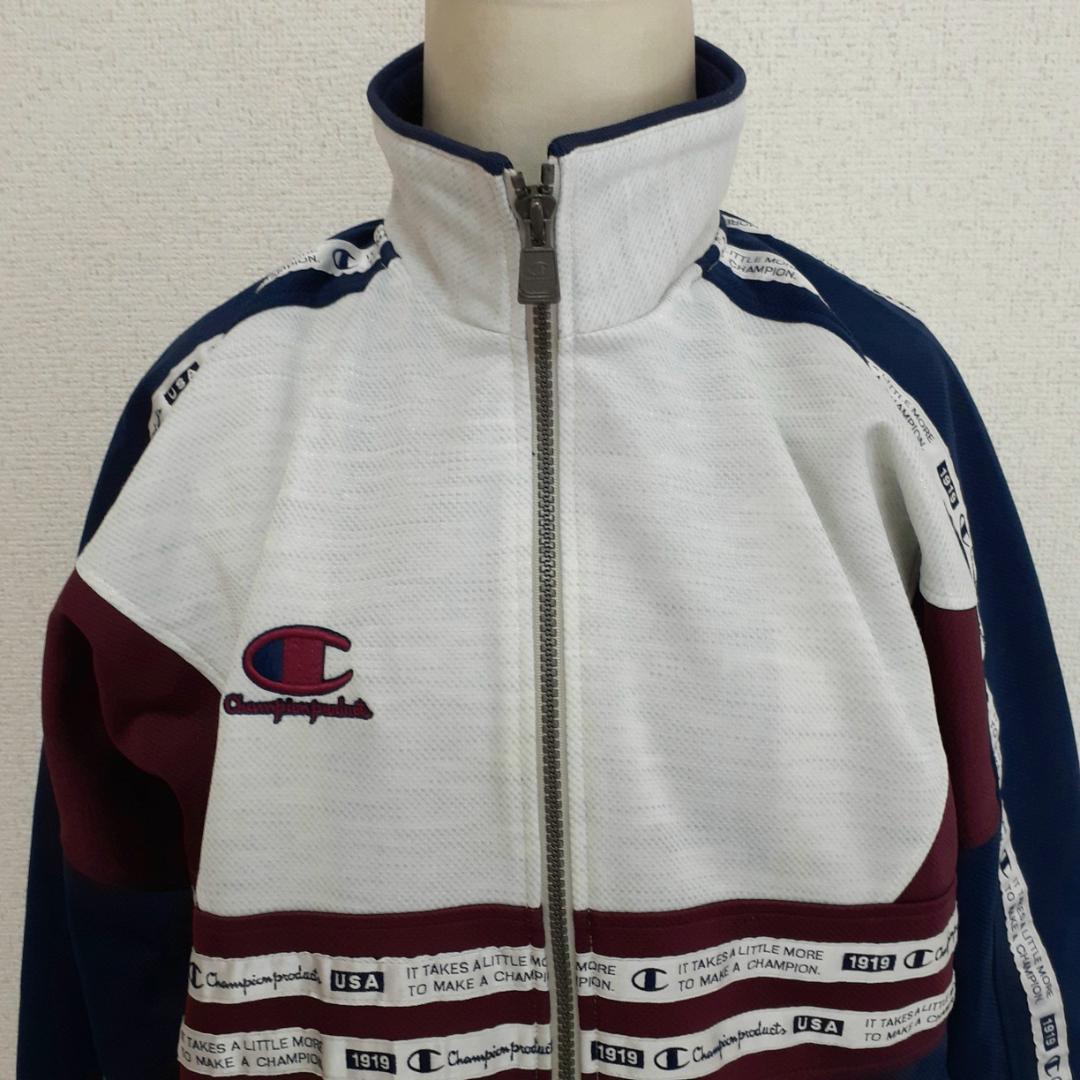 90s△Champion チャンピオン ジャージセット 紺 バックプリント M