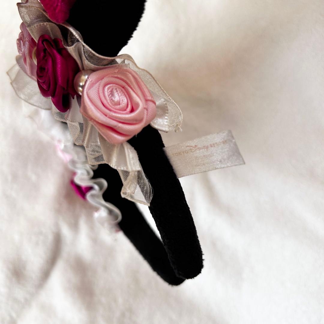 ディズニー　ミニー　カチューシャ 薔薇