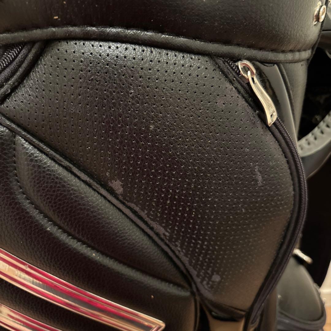adidas キャディバッグ ブラック 3本ストライプ